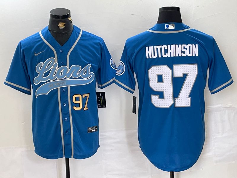 Men Detroit Lions #97 Hutchinson Blue Joint Name 2024 Nike Limited NFL Jersey style 2->detroit lions->NFL Jersey